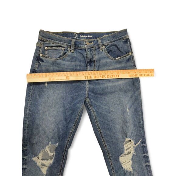 Original Use Distress Blue Slim Taper Jeans Size 30/30 - Picture 6 of 8